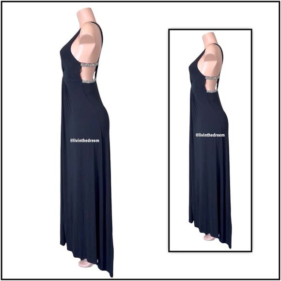 Sky Black Rhinestone Maxi Dress $199 - Picture 4 of 12